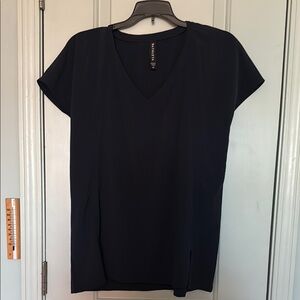 Women's Navy V-Neck Top